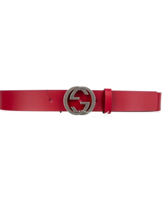 NWT Gucci red and silver Unisex Size GG Belt sz 90cm - Picture 2 of 5